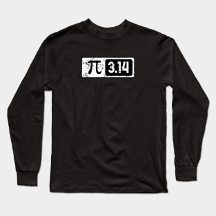 Happy Pi Day No. 2: On March 14th. Sticker design with white lettering with black fill Long Sleeve T-Shirt